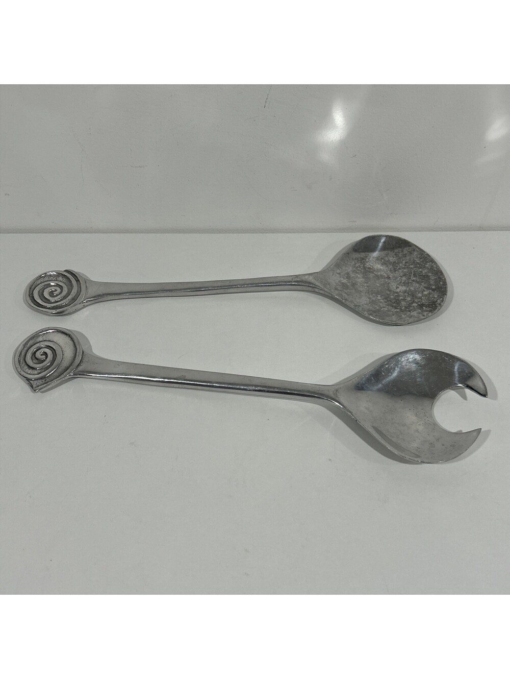 Vintage Mariposa 1993 Serving Fork Spoon Set Swirl Handle 13.25”